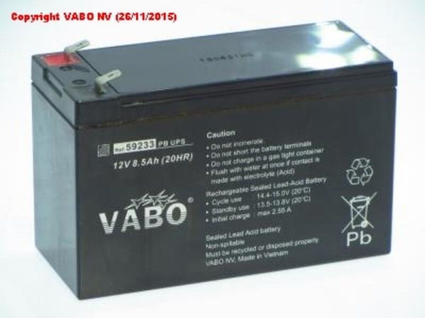 Batterie rechargeable plomb / acide scellée - 12Vdc / 8.5Ah 2 x faston 6.3mm 151 x 64 x 93.5mm