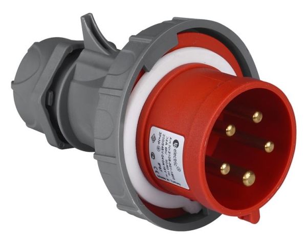 Fiche CEE mâle 5 x 32A 380 - 415Vac Rouge IP67 avec raccords à visser