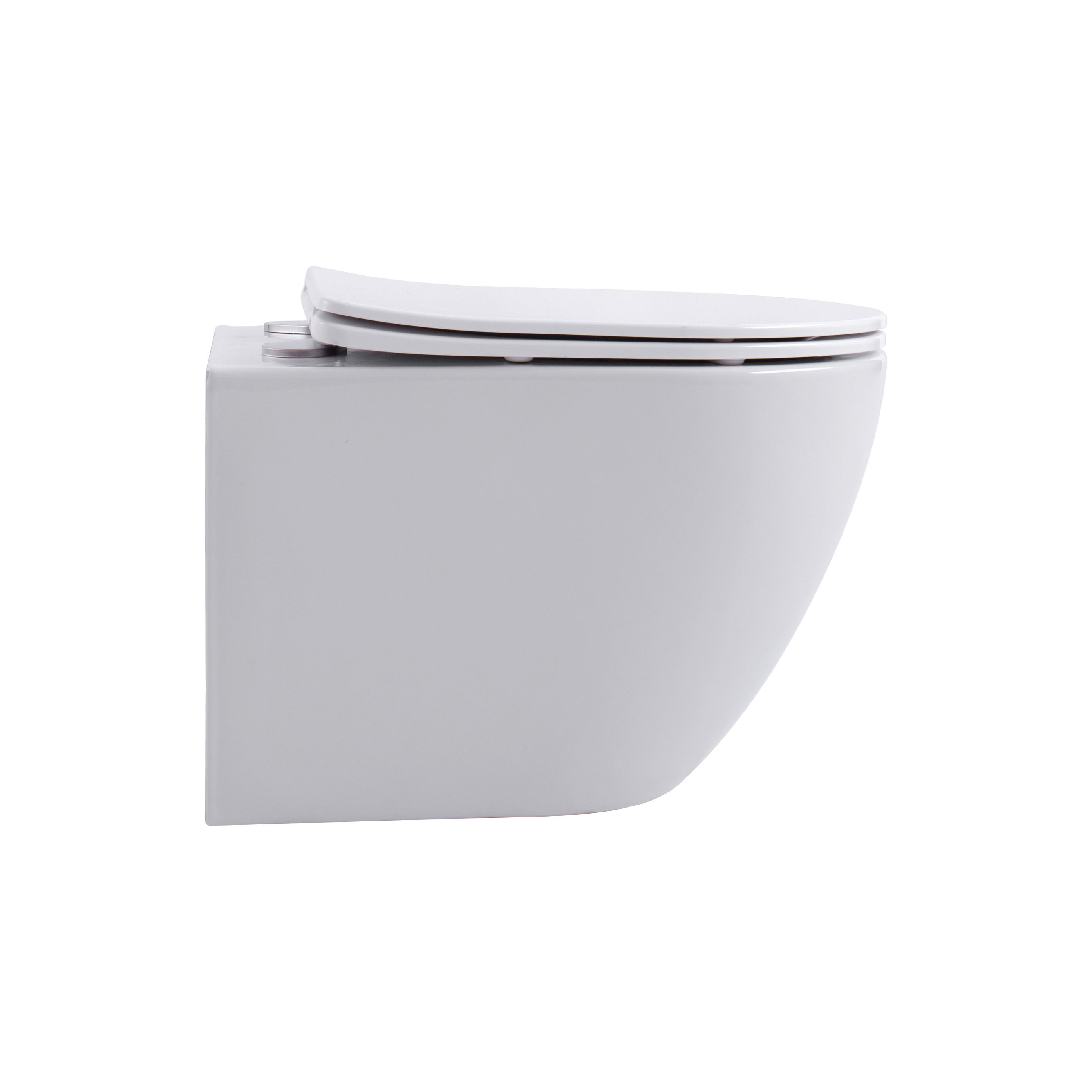 ALONI PRO WC SUSPENDU – TORNADO FLUSH – SANS BRIDE – AVEC ABATTANT – DUROPLAST – SOFT CLOSE – QUICK RELEASE – COMPACT 49 CM - 36X32X49 CM – BLANC BRILLANT vue 4