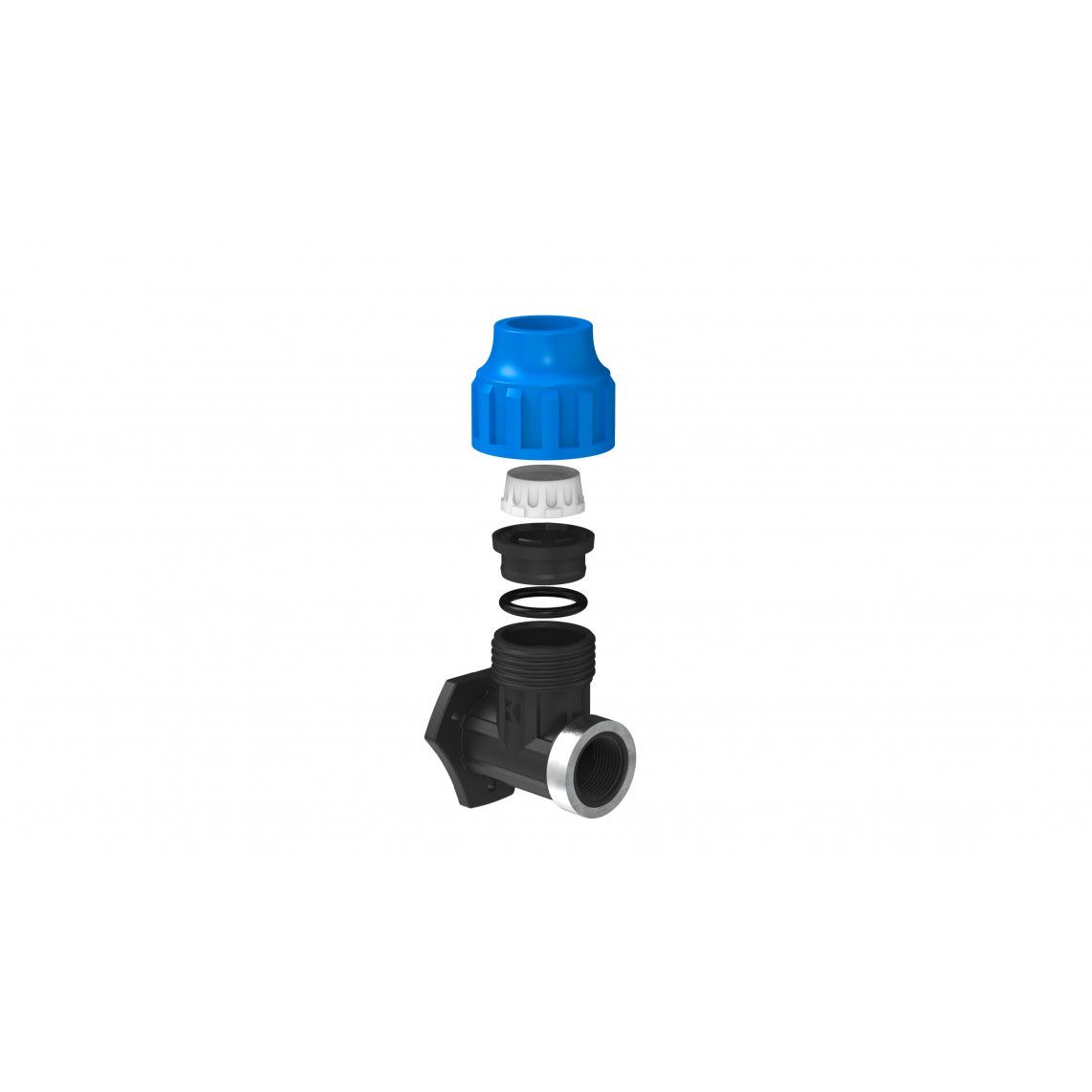 984842917 PP wandplaat, 25 mm x 3/4"BI, knelfitting voor tyleen/socarex vue 3