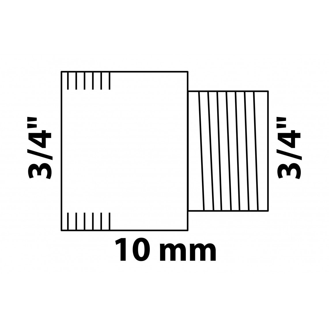 989317055 MS kraan verlengstuk, blanco, 3/4" x 10 mm vue 2