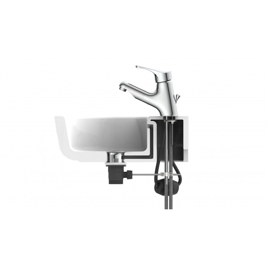 22150 ATTICA Wash basin mixer, chrome, with pull-out sprayer vue 9