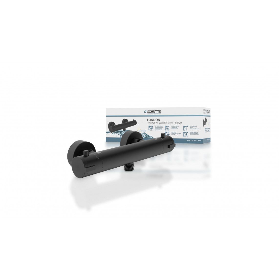 52466 LONDON Thermostatic shower mixer, black matt vue 7