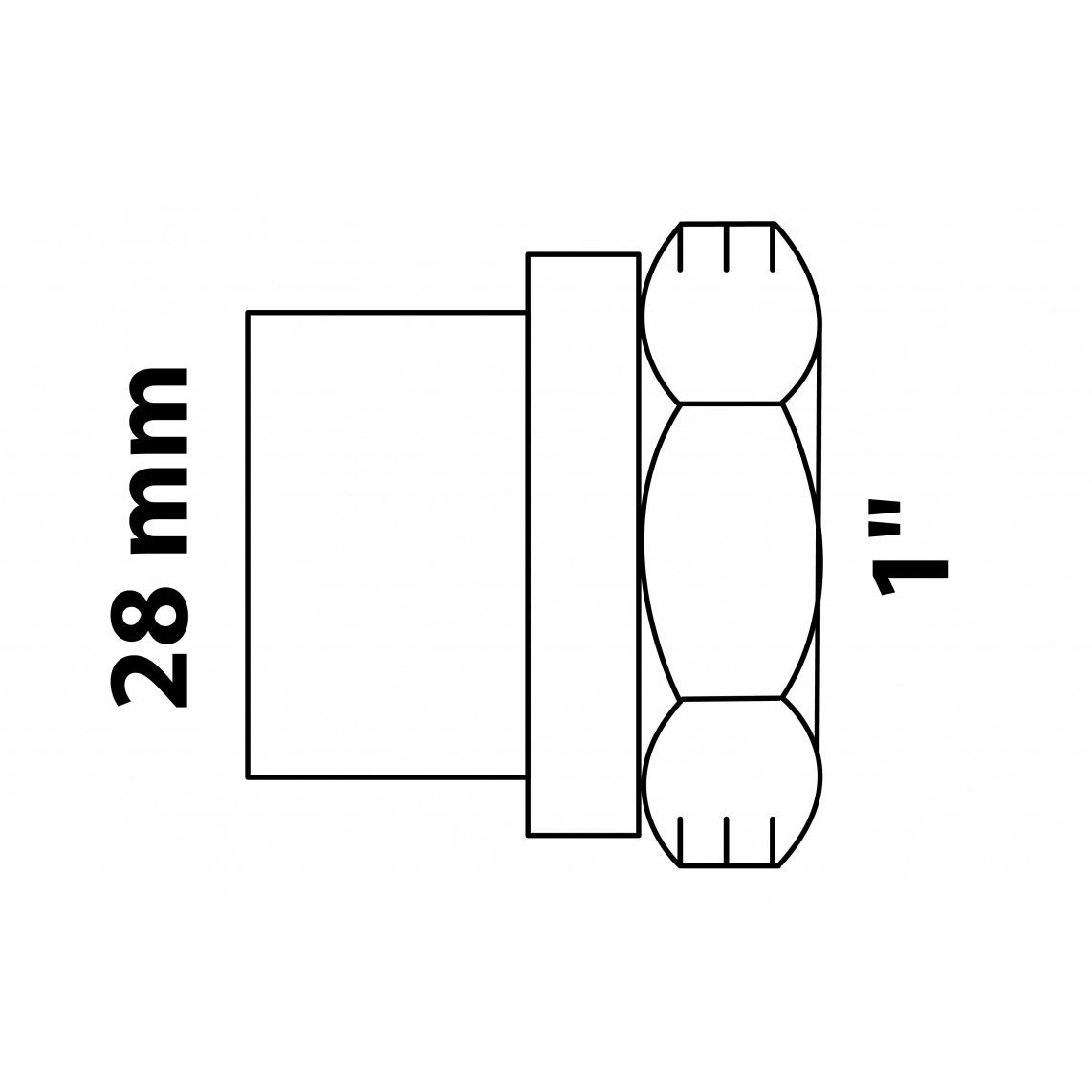 989105055 BR overgangsmof, blanco, 28 mm x 1"BI, 1 mof (4270g) vue 2