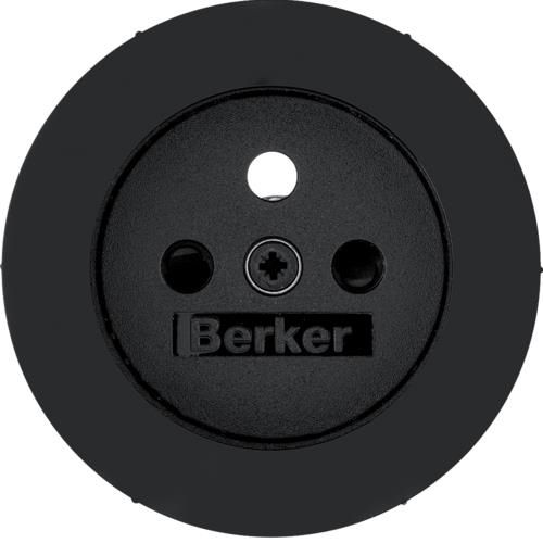 Sets de finition pour prise de courant avec terre Berker R.1 / R.3 / R.Classic Noir, brillant