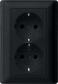 Prise Schuko double 16A 250V~ avec protection renforcée contre les contacts accidentels (Safety