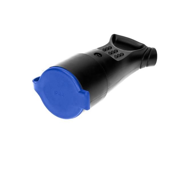 Rubber, plug - in socket with holder. 250V / 16A, IP44
