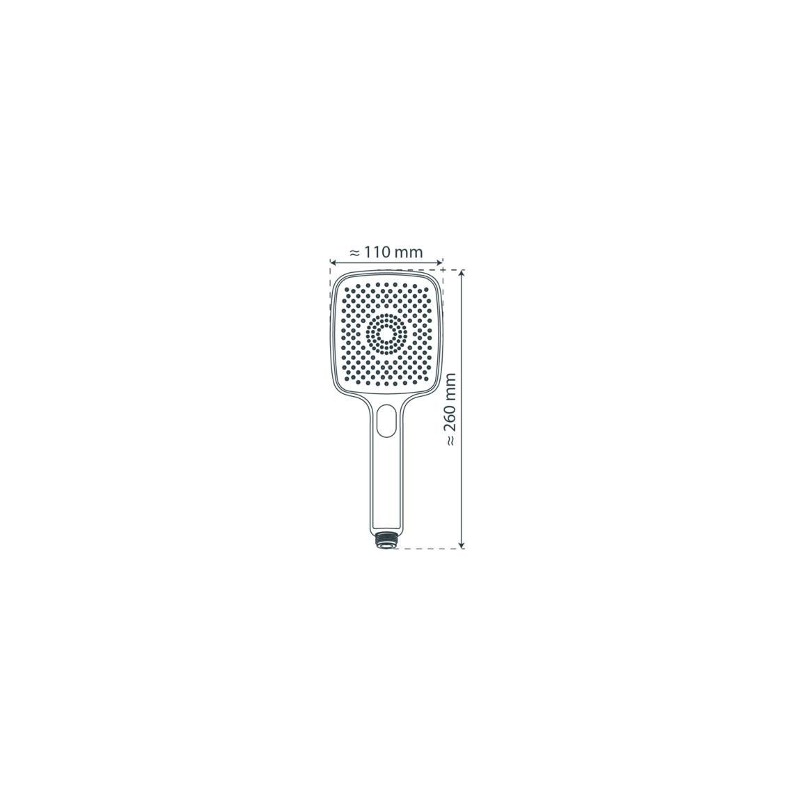 60226 HAWAII Hand shower, black matt, square vue 2