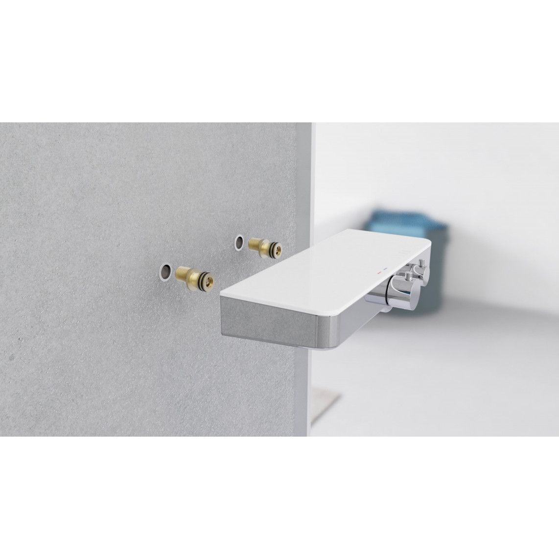 60535 OCEAN Thermostatische douchekraan, chroom/wit, met planchet vue 9