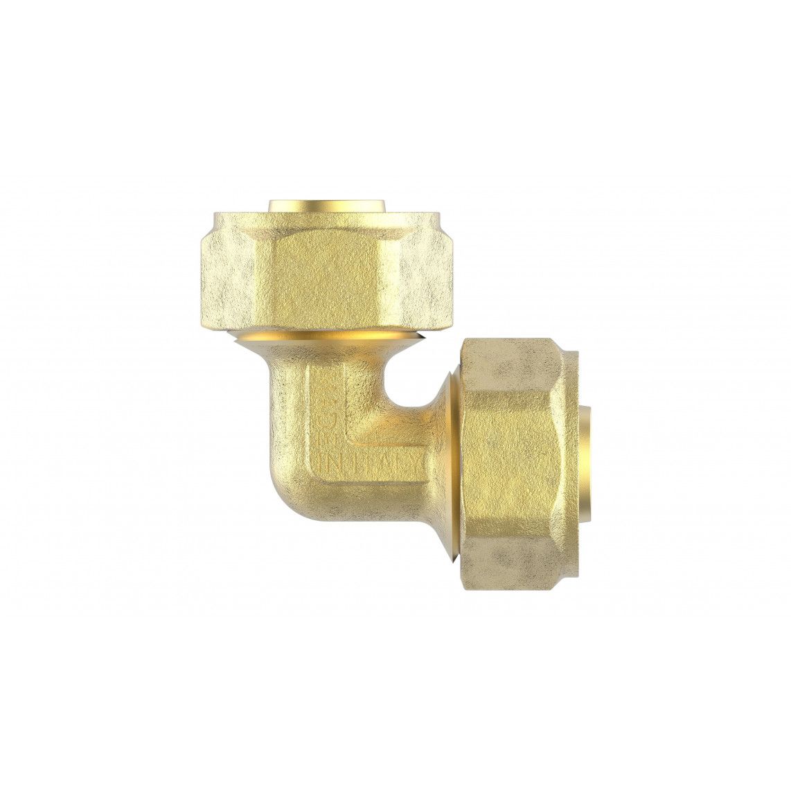988906155 Connection angle 90°, brass, 16 mm, clamp fitting for multilayer pipe vue 3