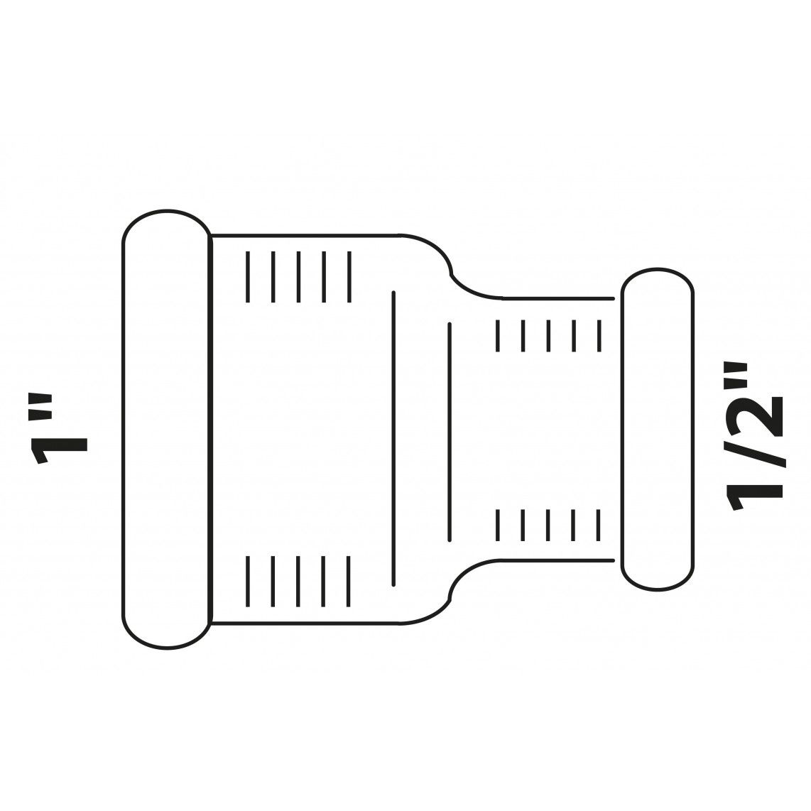 988954155 Reducing double socket, red brass, 1" female x 1/2" female vue 2