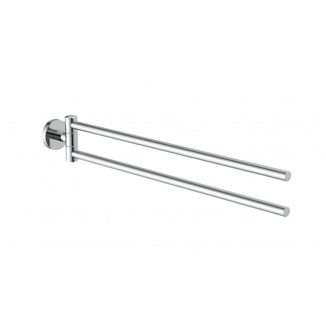 BA0251 Porte-serviettes de toilette double, chromé, à coller ou vis