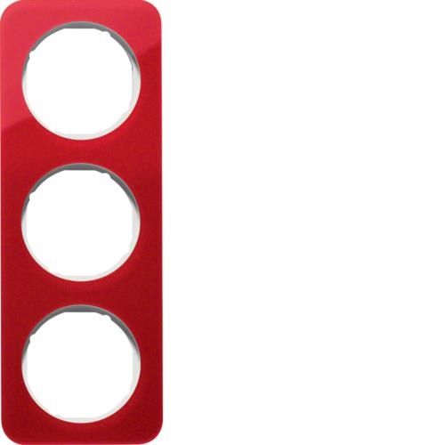 Plaque de recouvrement 3 postes R.1 acryl Rouge transparent / Blanc polaire
