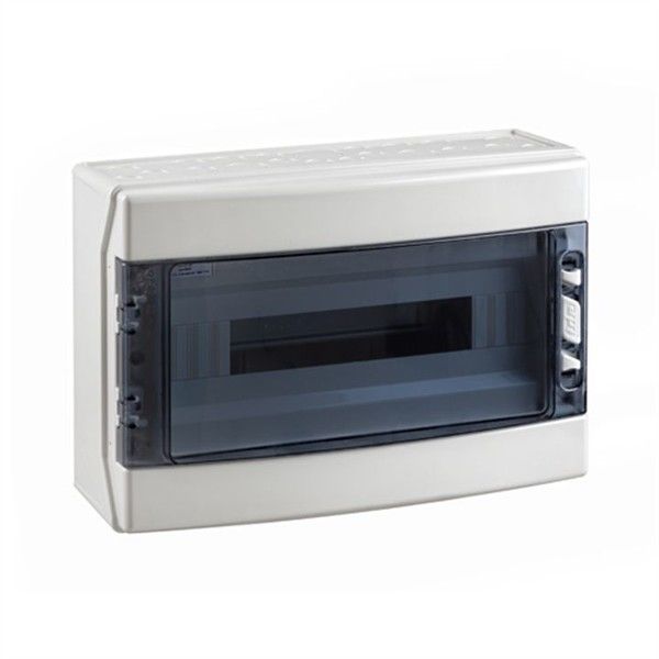 Coffret apparent IP65 avec porte transparente 1 x 18 modules + bornier de terre