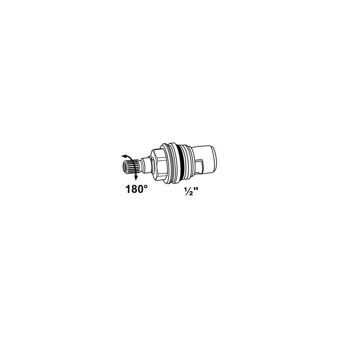 98614790 Ceramic upper part, brass, 1/2", 180° closing vue 2