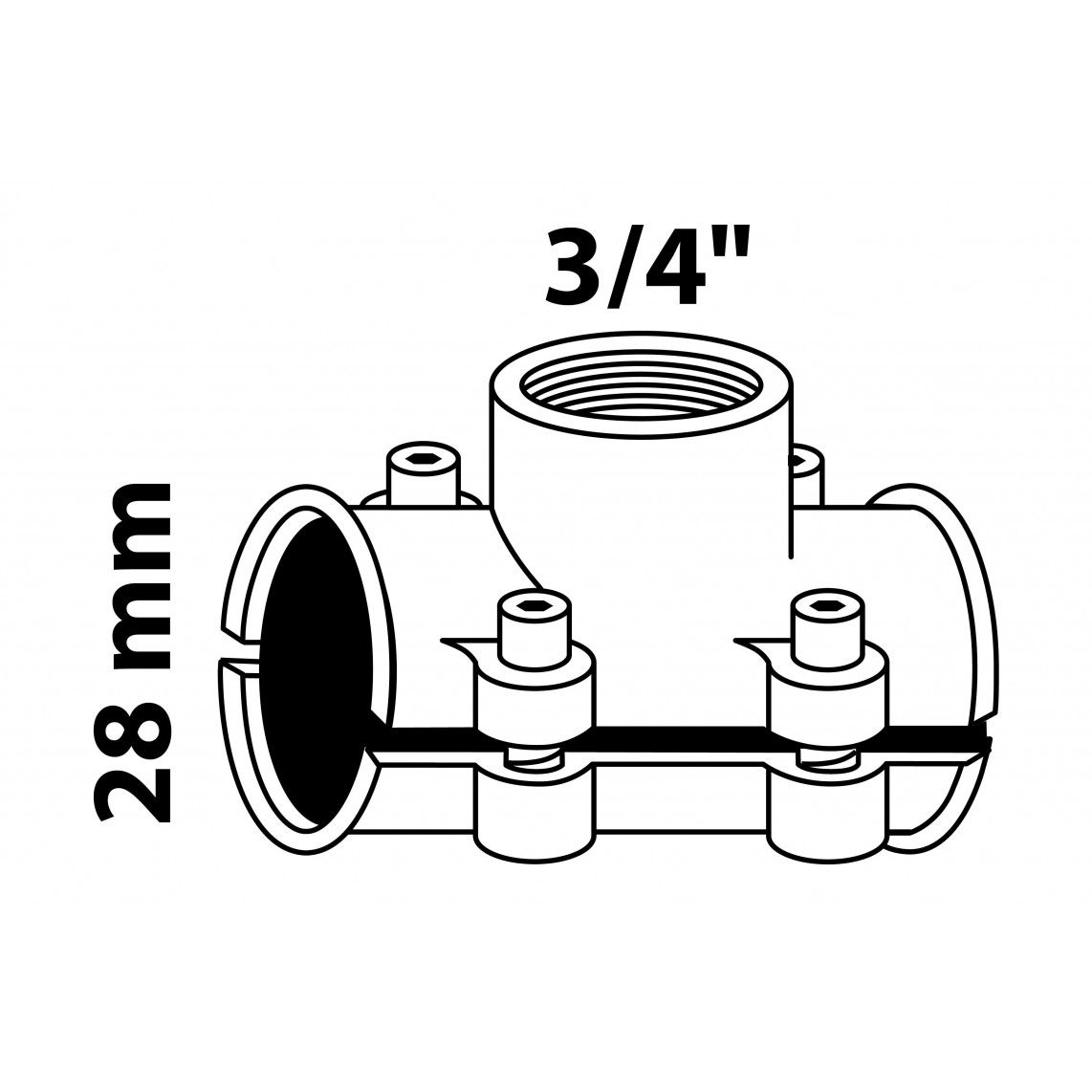 98940658 MS tapklem, blanco, voor 28 mm x 3/4"BI vue 2