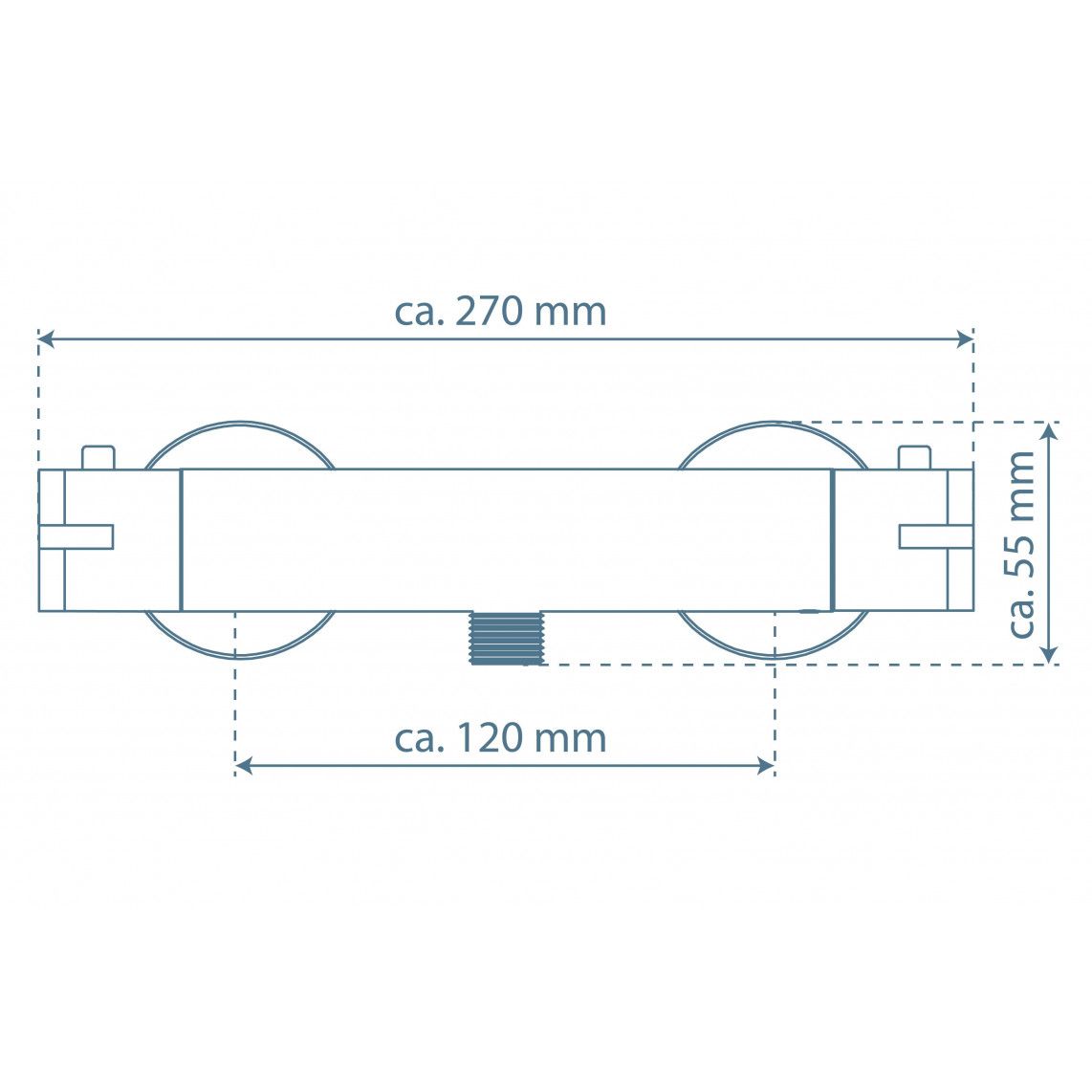 52526NL LONDON Thermostatic shower mixer, black matt vue 7