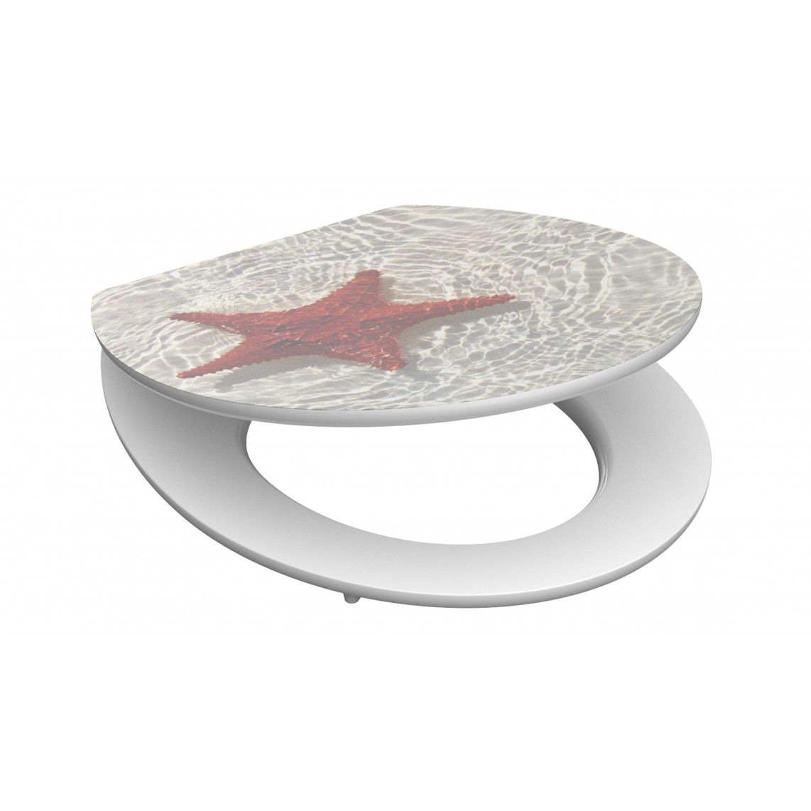 80541 MDF HG Toilet seat RED STARFISH, with soft close vue 3