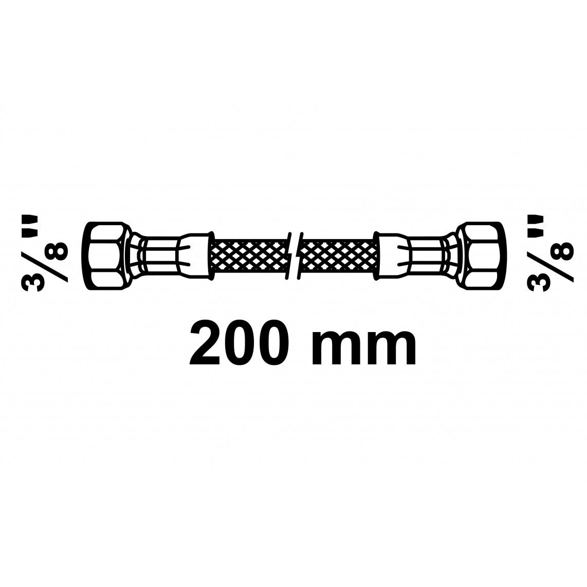 98627745 Flexible connection hose 200 mm, 3/8" female x 3/8" female vue 2