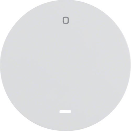 Touche avec voyant transparent et inscription 0 Berker R.1 / R.3 Blanc polaire, brillant