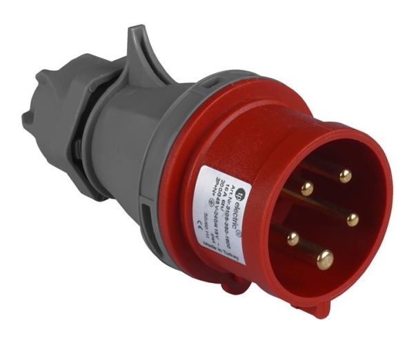 Fiche CEE mâle avec inverseur de phase 5 x 32A 380 - 415Vac Rouge IP44
