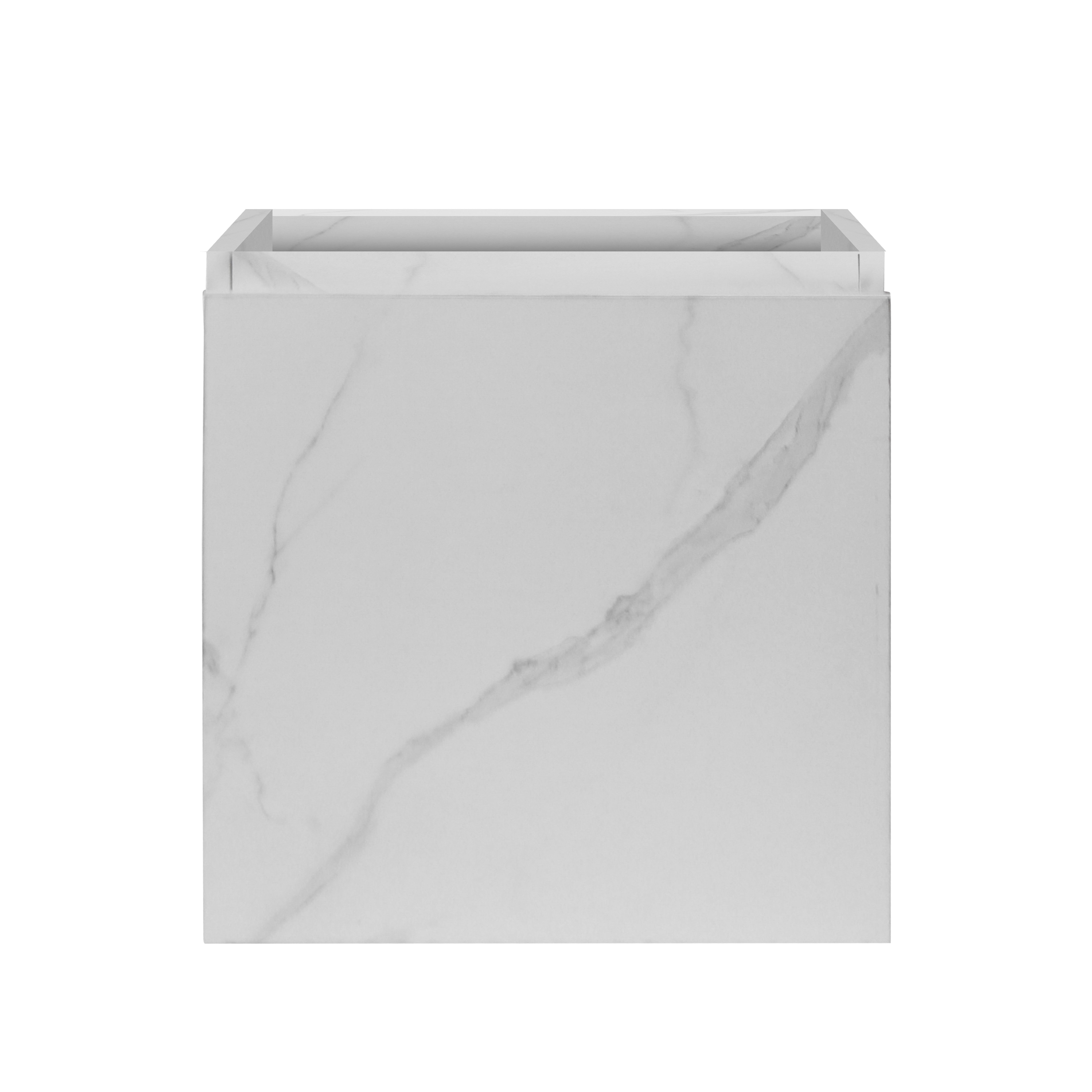 ALONI MKADO TOILETMEUBELONDERKAST - 1 DEUR - RECHTS - GREEPLOOS - SOFT CLOSE - 40X50X22,3 CM - WIT MARMER vue 2