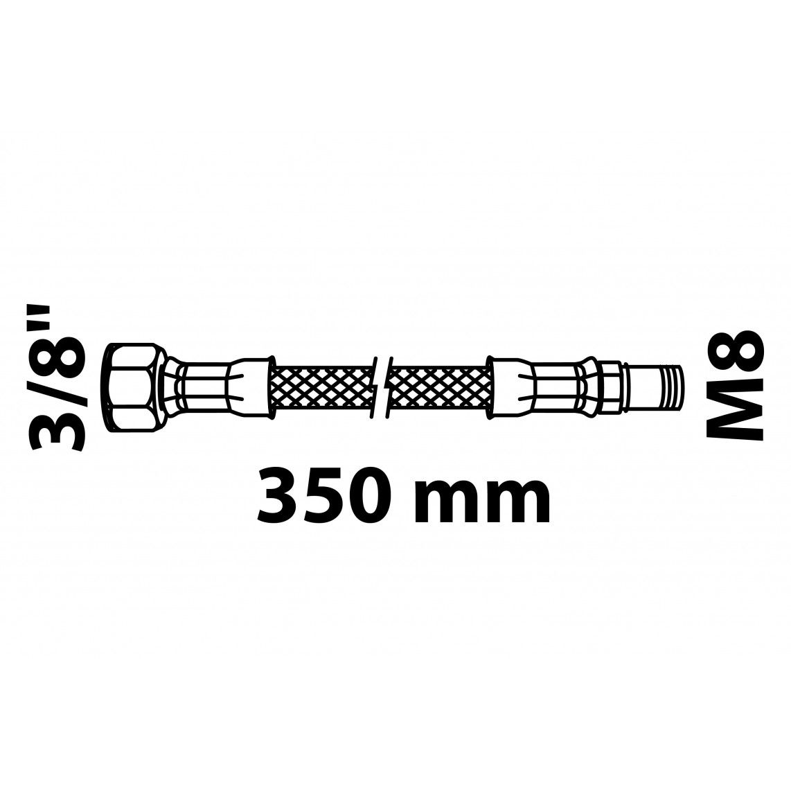 98627988 Flexible connection hose 350 mm, 3/8" female x M8 vue 2
