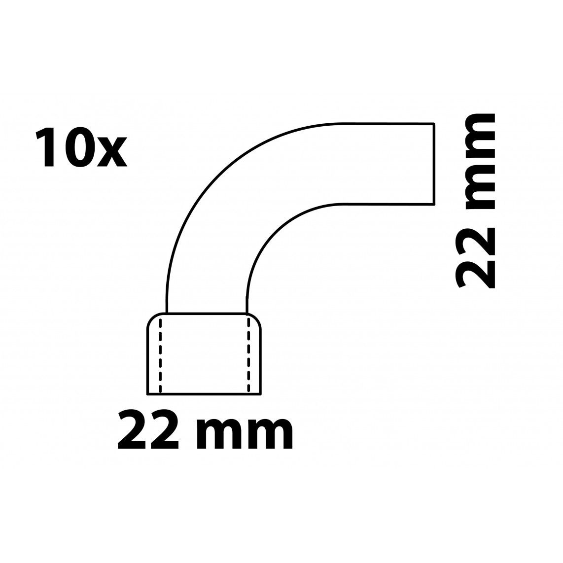 989029655 CU boog 90°, blanco, 22 mm, 1 mof, (5001a) (10x) vue 4