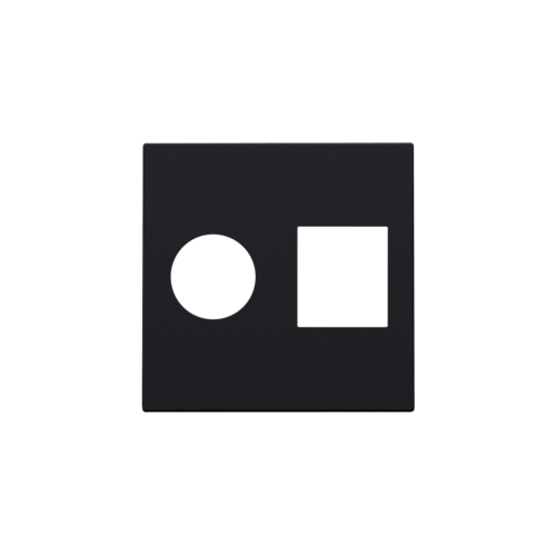 Set de finition pour connexion coaxiale simple et connexion réseau RJ45, couleur black coated