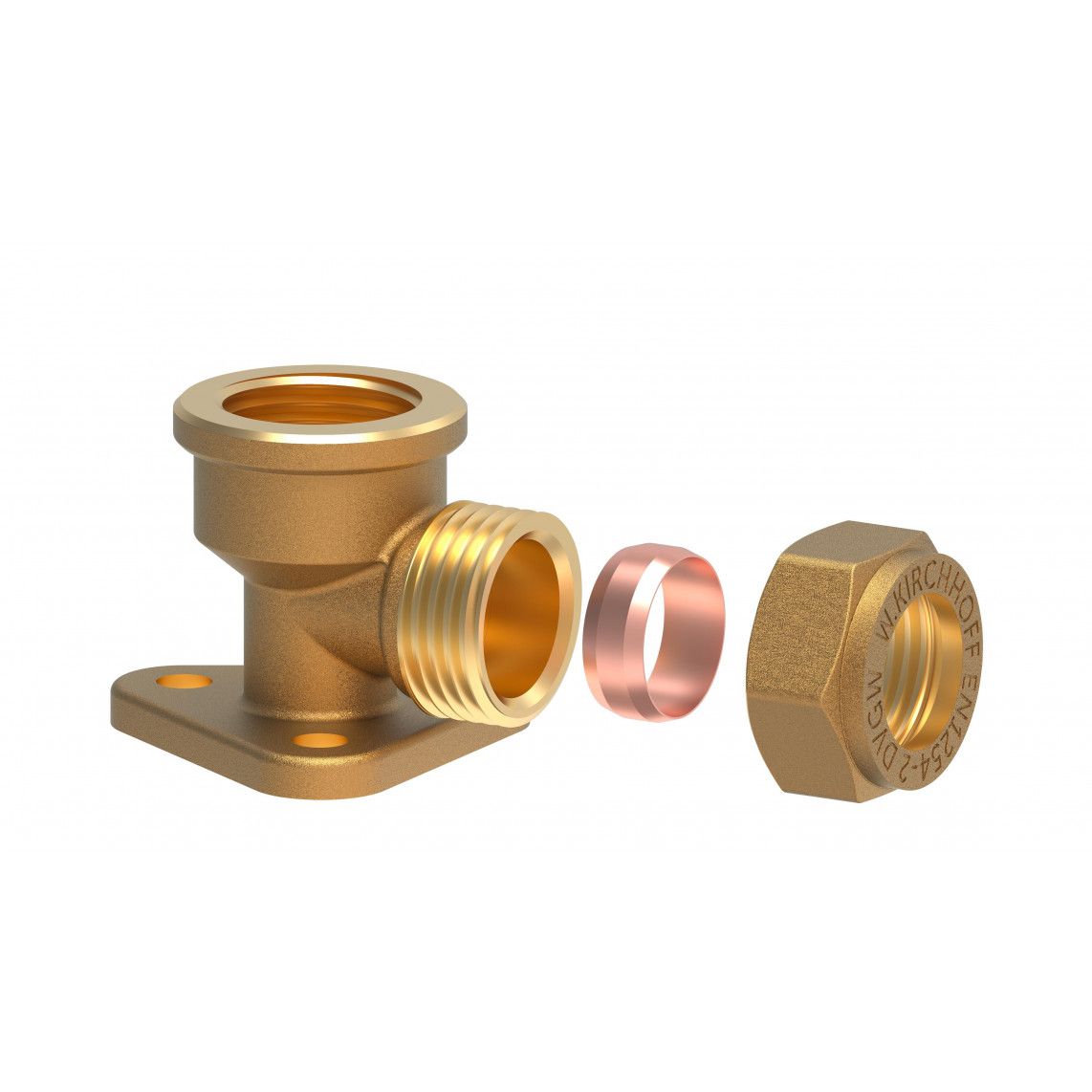 989458117 MS wandplaat, blanco, 12 mm x 1/2"BI, knelfitting voor koperen buis, vue 3