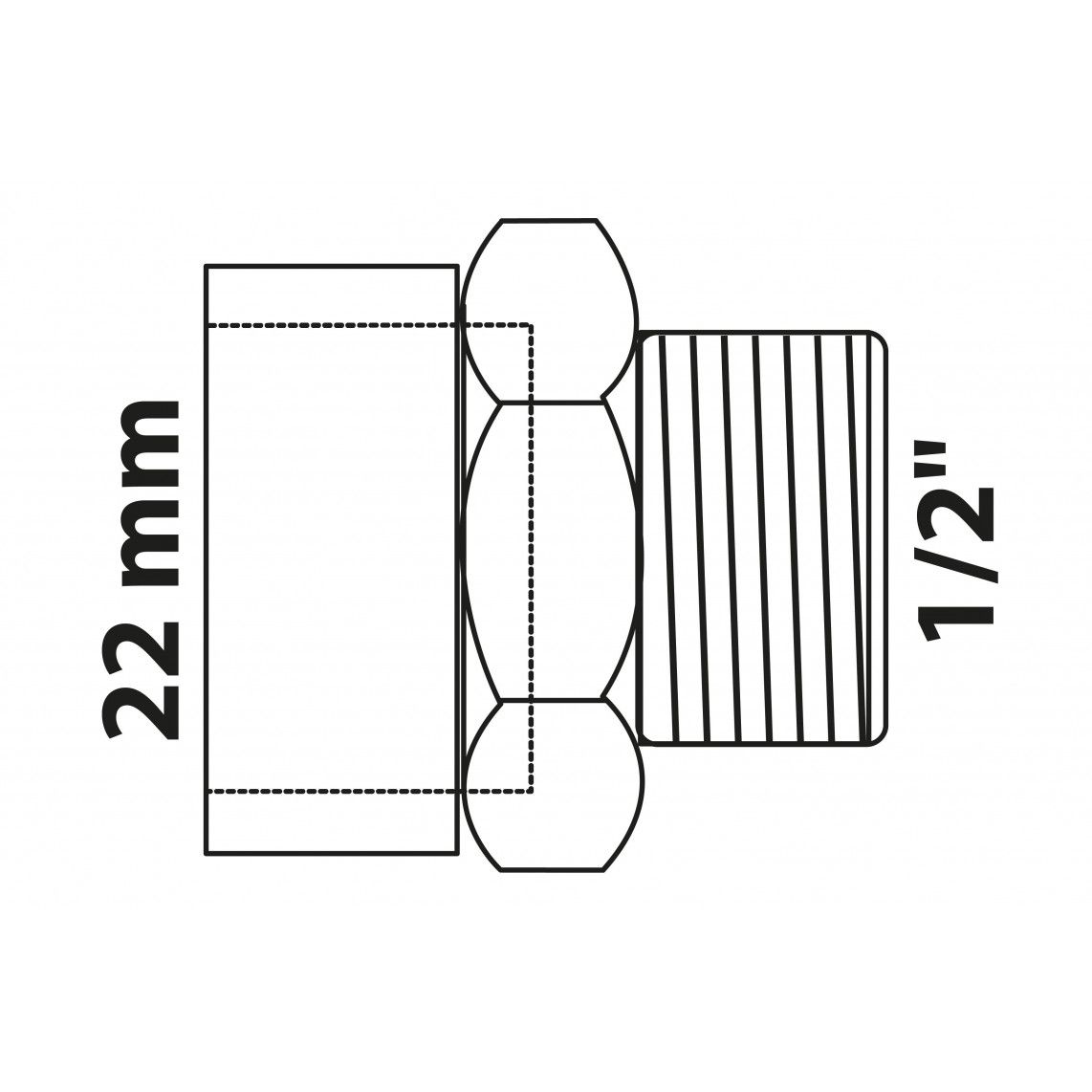 989089017 BR overloopnippel, blanco, 22 mm x 1/2"BU, 1 mof (4243g) vue 2