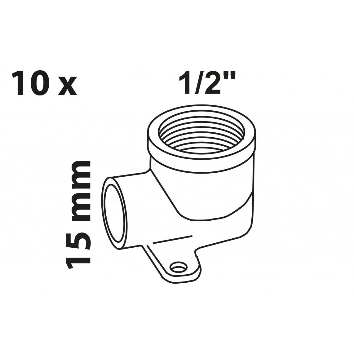 989128655 Elbow wall plate, red brass, 15 mm x 1/2" female, 1 socket (10x) vue 2
