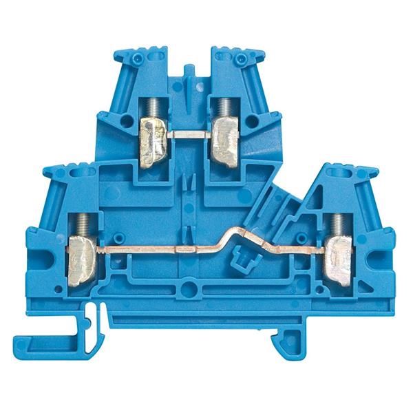 Bloc vis passage 2 jonctions -2 étages 4mm² (pas 6mm), Bleu - Viking 3