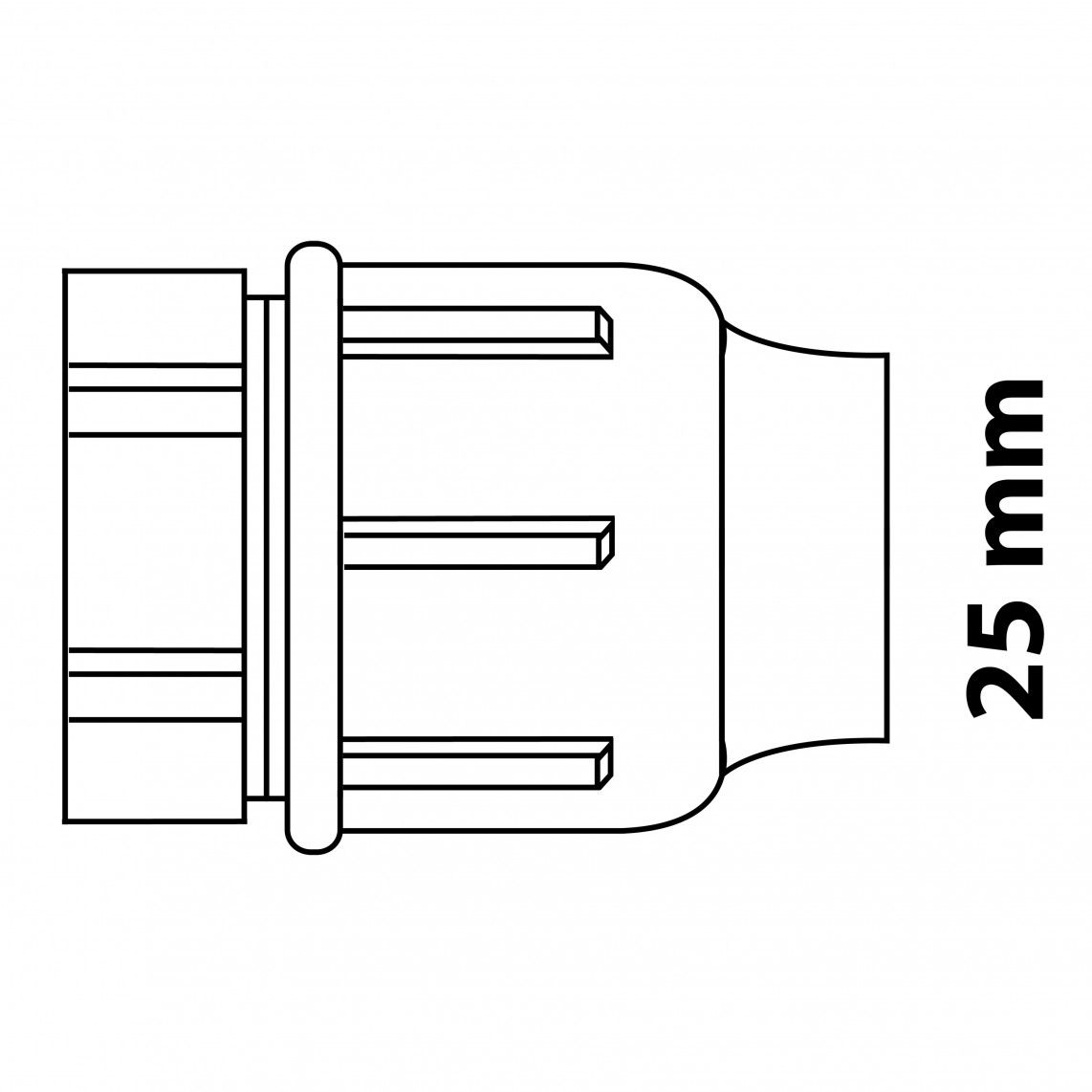 984846617 PP eindstuk, 25 mm, knelfitting voor tyleen/socarex vue 4