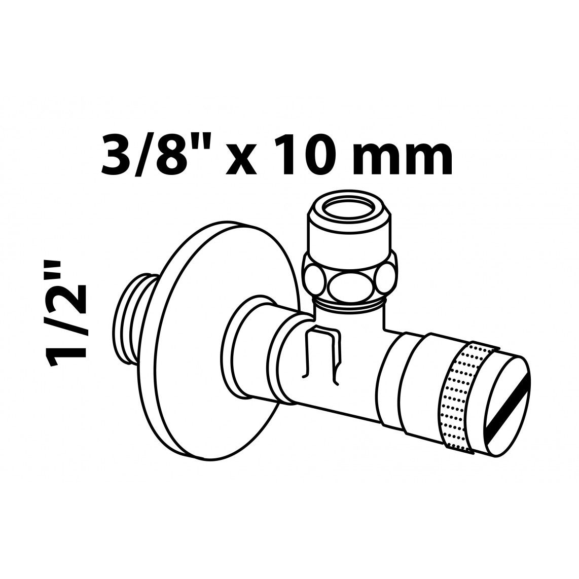 98625175 BENKISER-hoekstopkraan, 1/2"BU x 3/8" x 10 mmQ, met Filter/Duwrozet vue 2