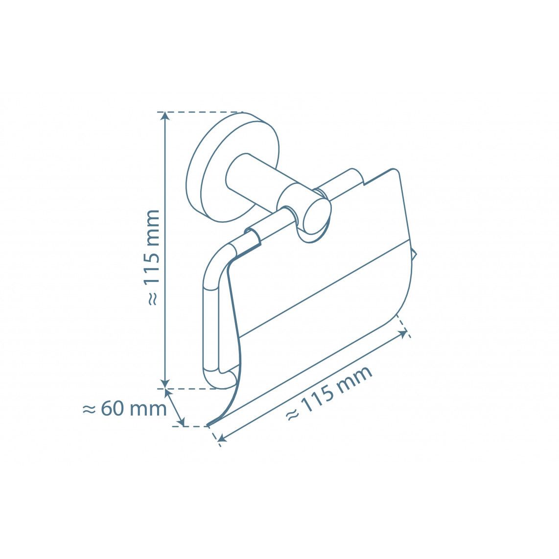 10113 LONDON Toilet paper holder, chrome, with lid vue 3