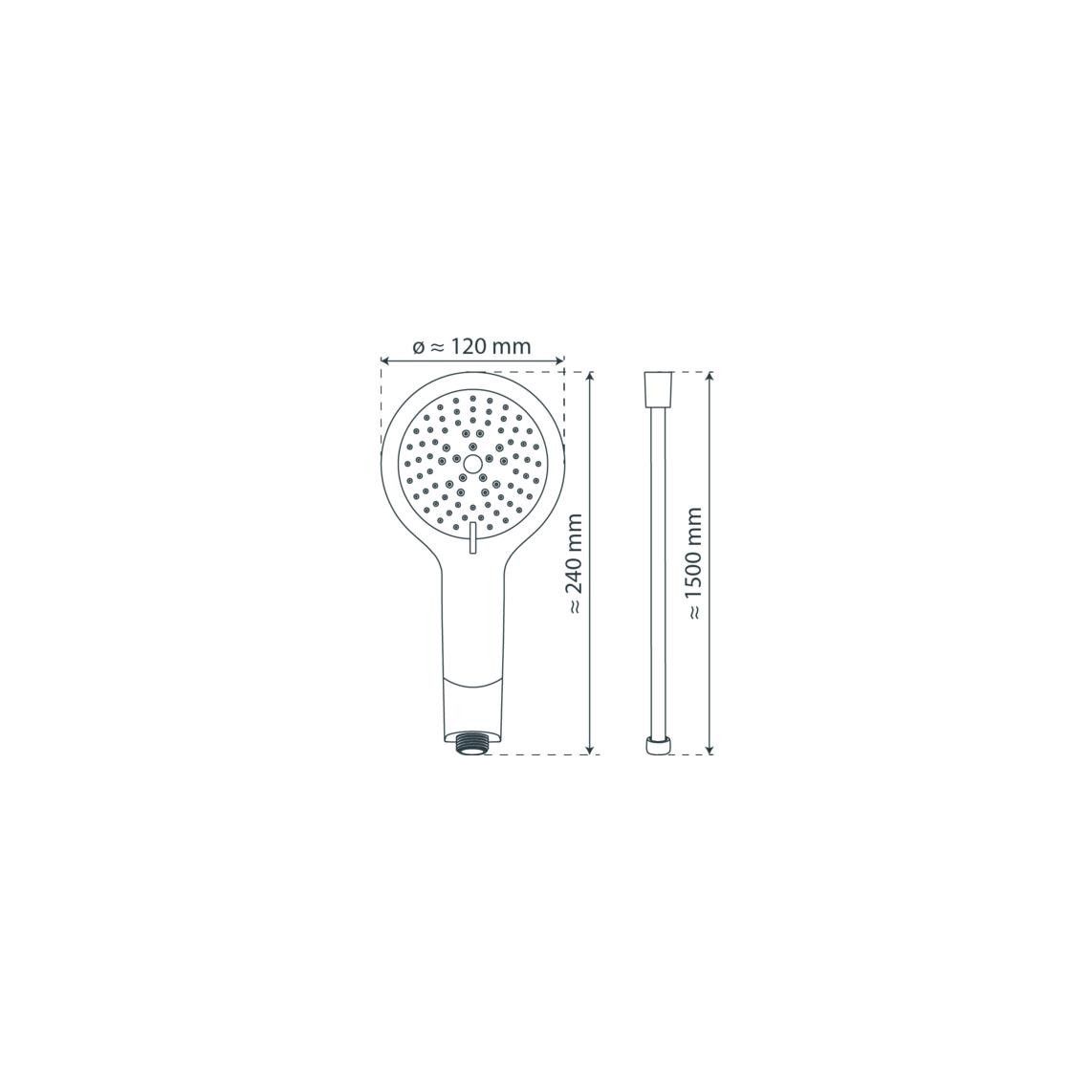61766 BROADWAY Handdouche set, chroom/wit vue 2
