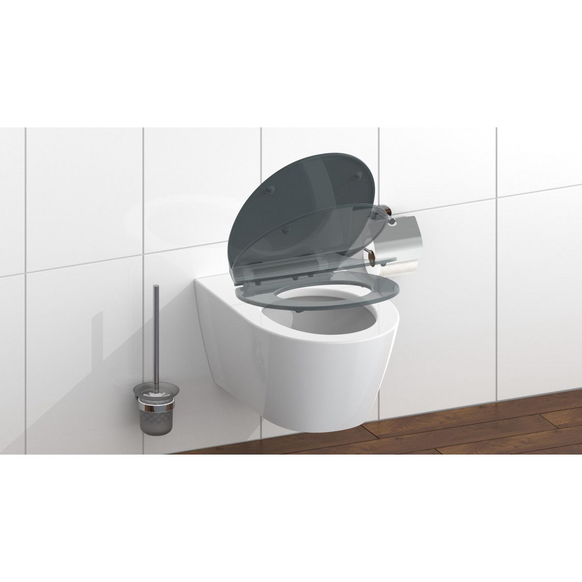 82704 Duroplast Toilet seat SLIM ANTHRAZIT, with soft close and quick release vue 9