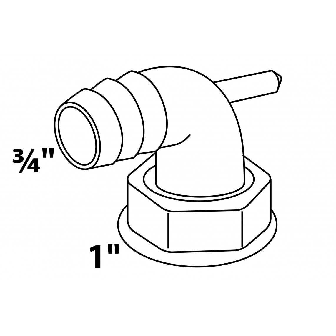 988379019 ECO-SAVE KS toestelaansluiting Kunststof 90°, Grijs, 1"x3/4"T, met Condensaataansluiting vue 2