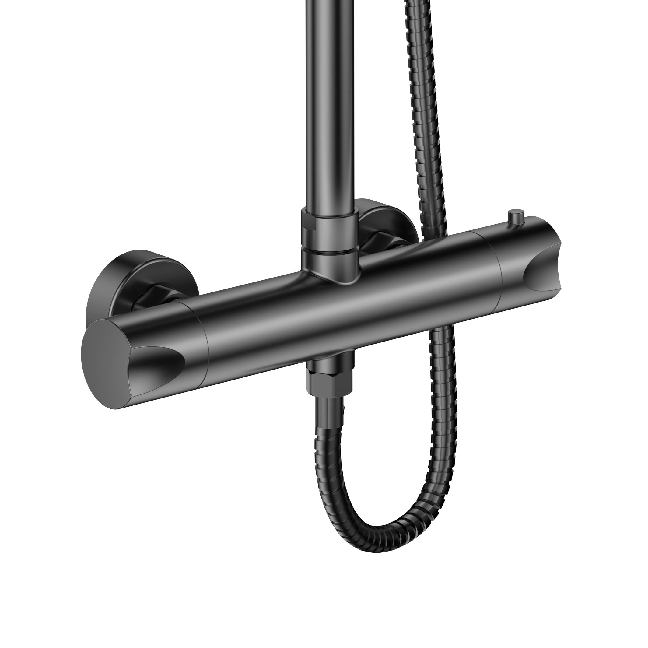 ALONI OPTIMA RONDO SET DE DOUCHE À JETS DE PLUIE – THERMOSTATIQUE – MONTAGE APPARENT – GUNMETAL