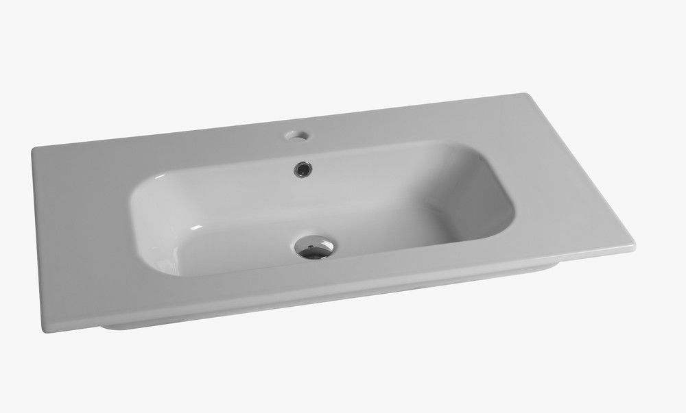 Van Marcke Cettina Tablette Porcelain 1LAVABO 910×465×170MM Blanc Brillant