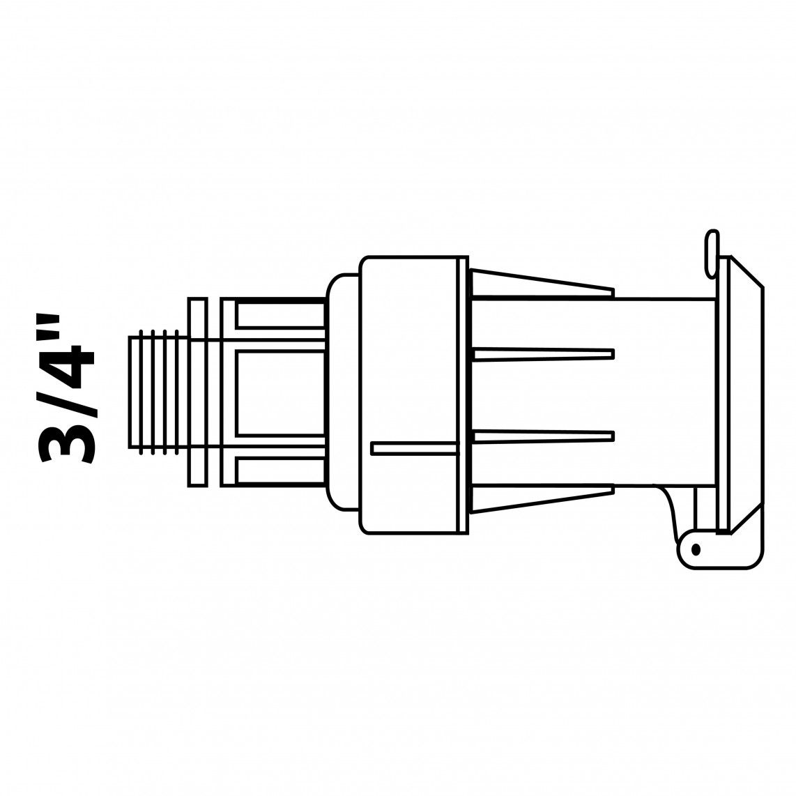 984820455 PP water stopcontact, 3/4"BU, voor tyleen/socarex vue 3