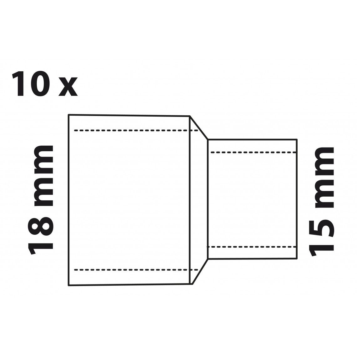 989063655 Reducing double socket, copper solder fitting, 18 mm x 15 mm, 2 sockets (10x) vue 2