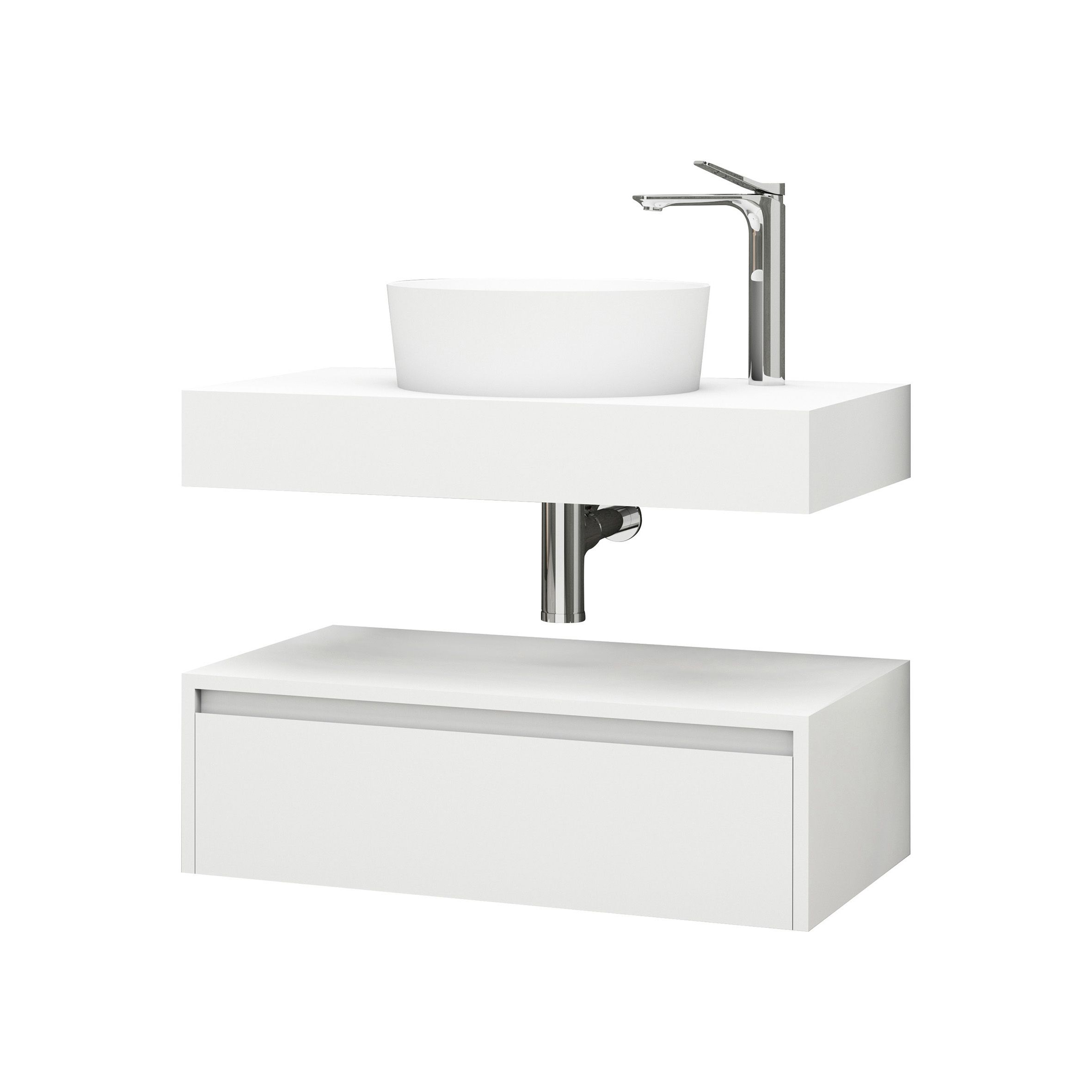 ALONI LINA MEUBLE SOUS-PLAN (80CM) - BLANC MAT vue 2