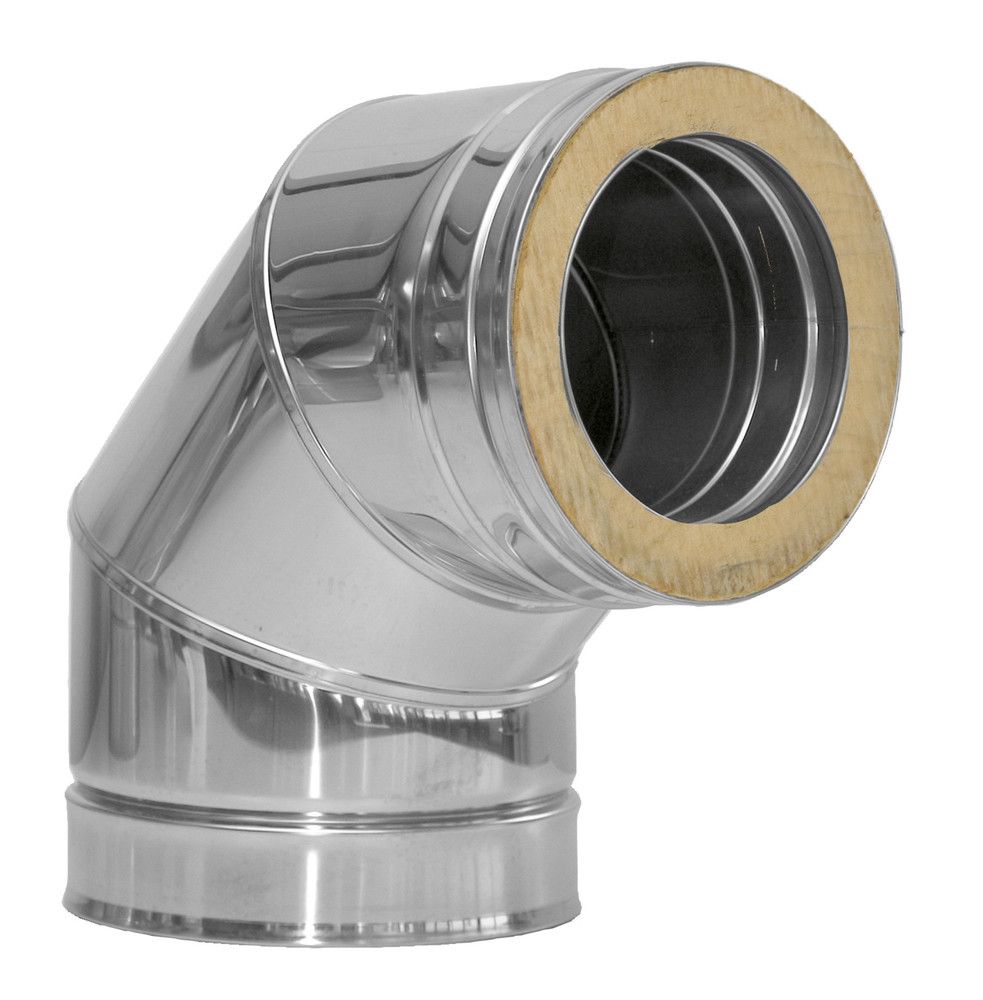 Dinak DW 043 Coude 87° D130 INOX 316L/304 0,4MM 3CM Isolation Sans Joint