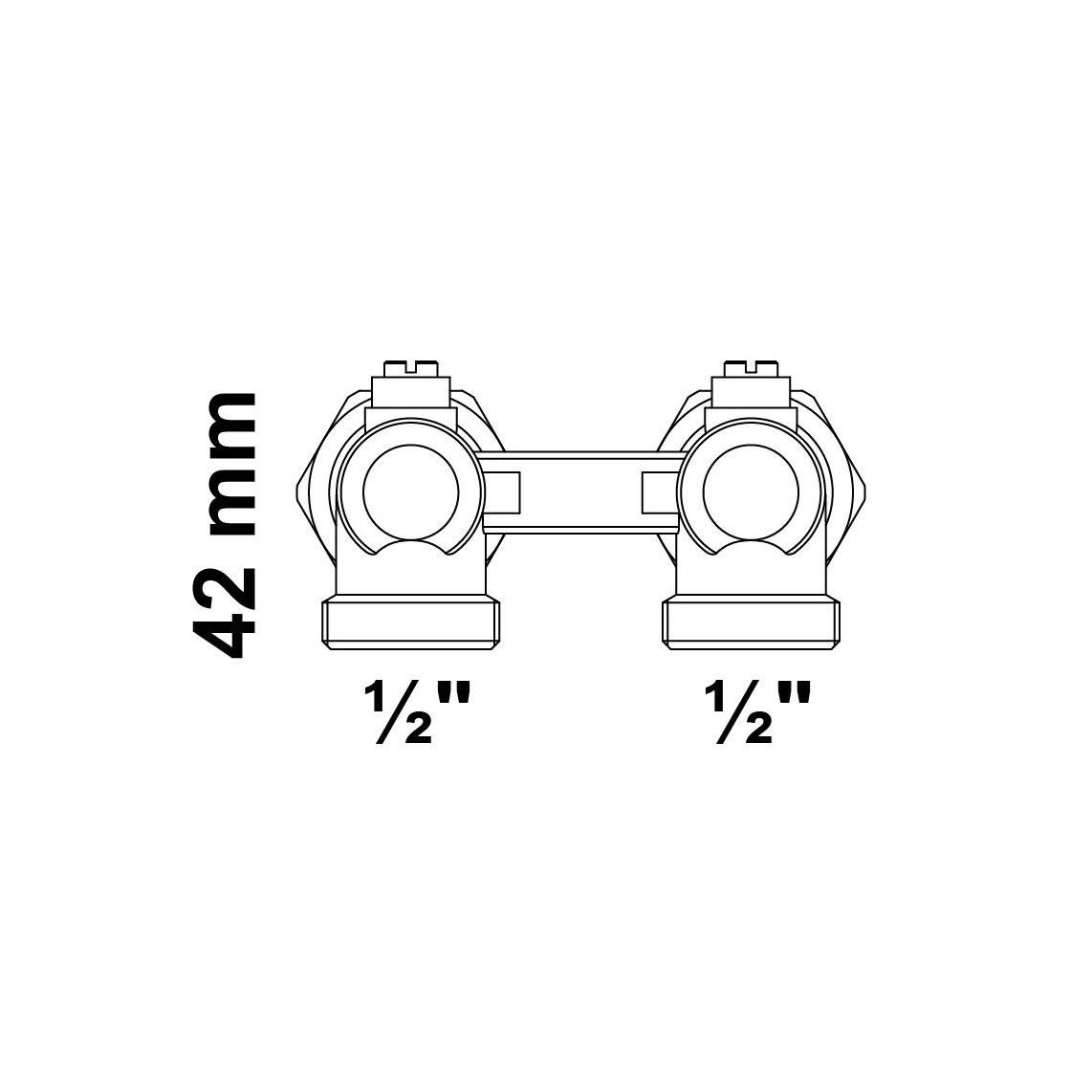 988526355 MS H-blok stopkraaan 90°, vernikkeld, 3/4" Eurocone x 3/4"BI, recht vue 2