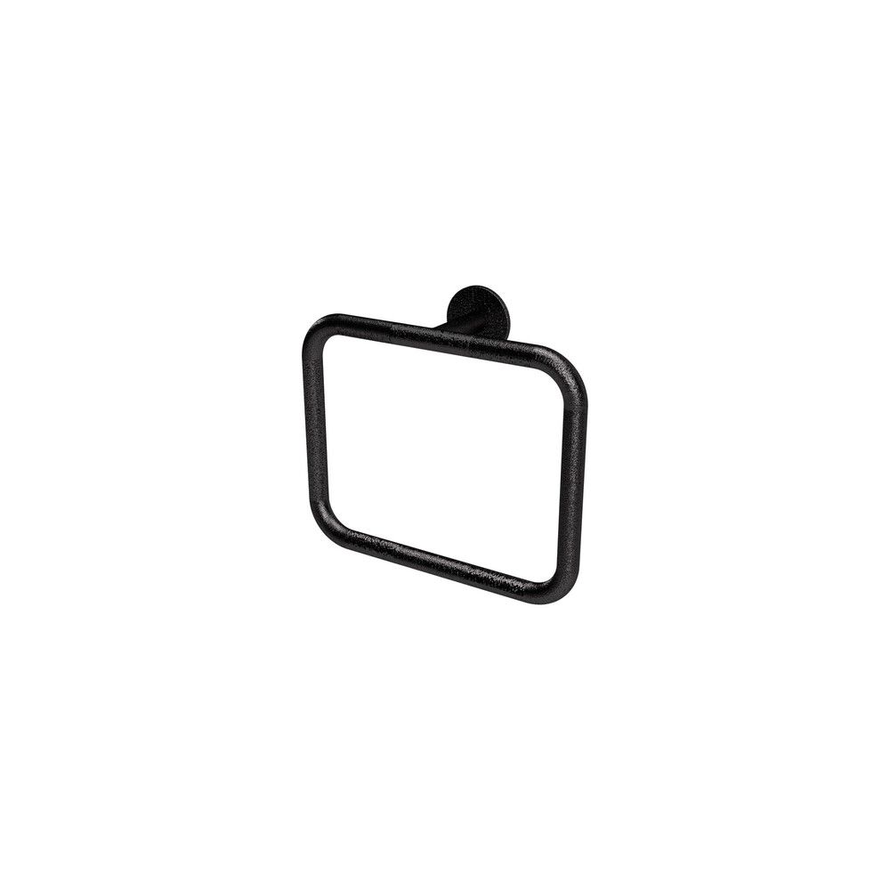 Zucchetti Pan Porte Serviette À Anneau Imprimé Noir Mat Gaufré
