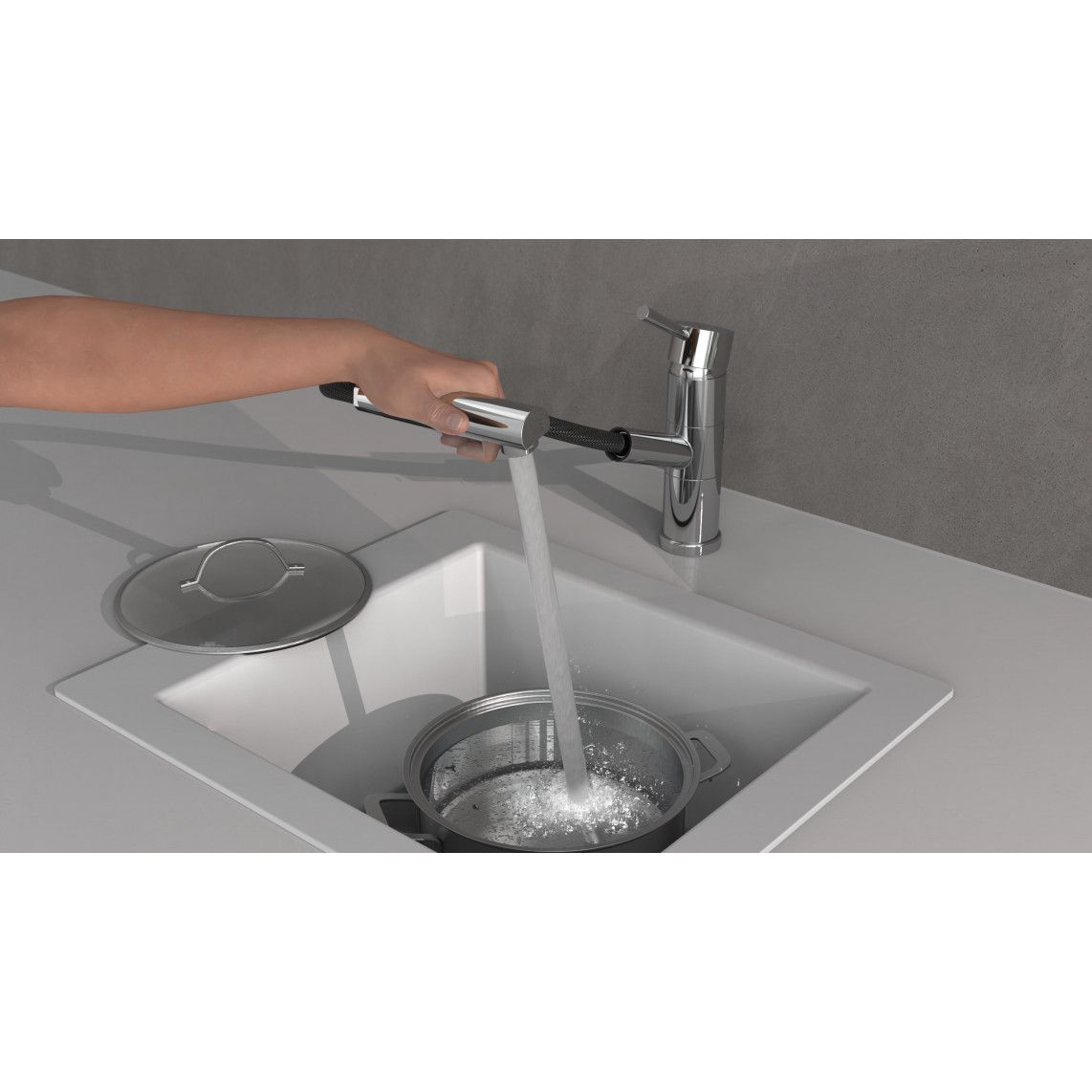 33770 UNICORN Sink mixer, chrome, with pull-out spout vue 8