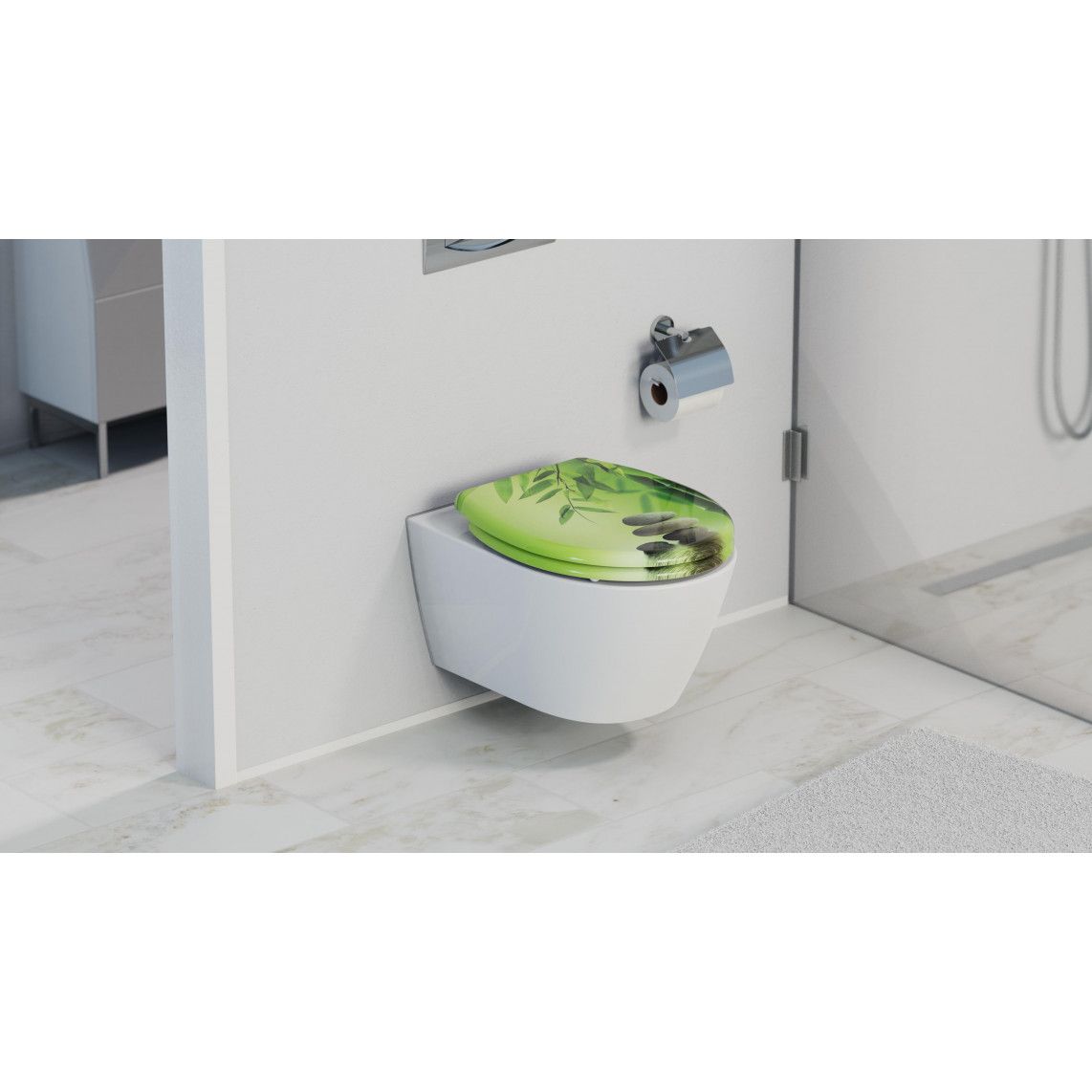 82365 Duroplast WC-zitting GREEN GARDEN, met valrem en afneembaar vue 9