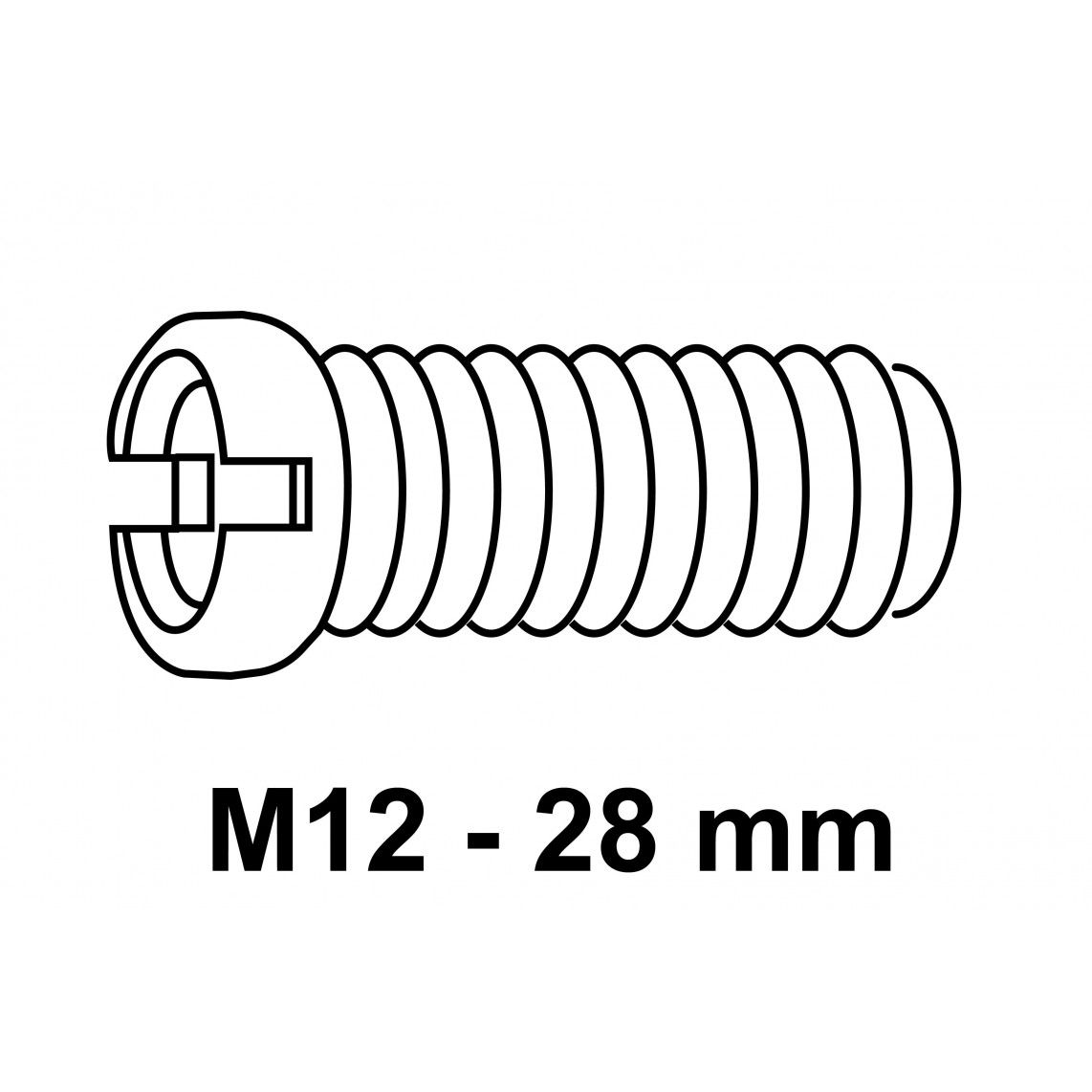 98960020 Hollow screw, M12 - 28 mm, for pop-up waste vue 2